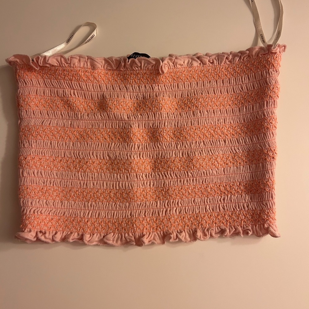 Pink and Orange Smocked Tube Top